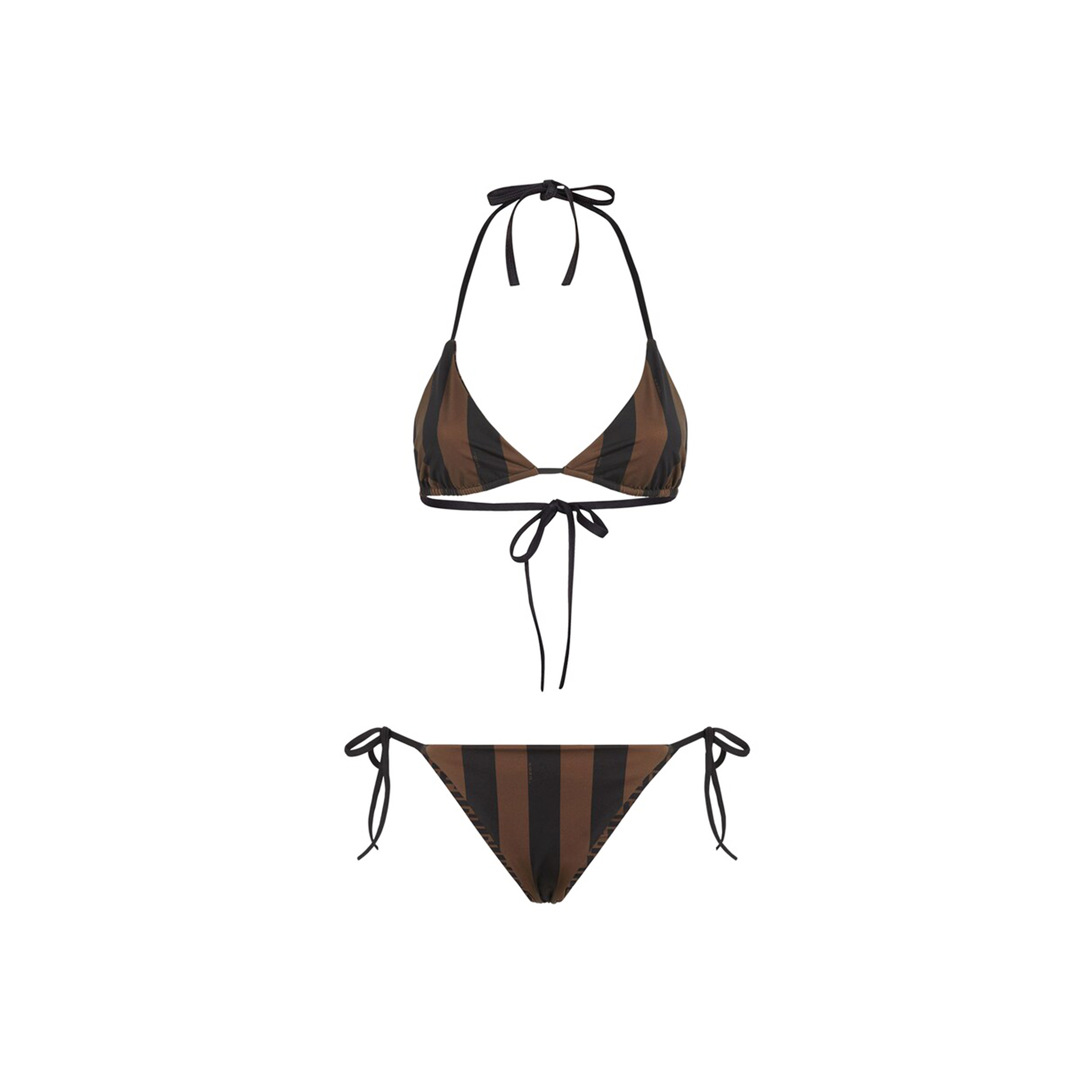 F**di swimsuit brown lycra reversible bikini fxba30aqbyf13iz